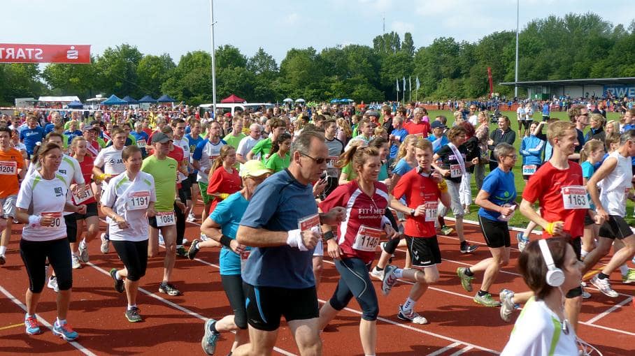 Vorbereitungen zum 21. Weseler Dreiwiesellauf auf der Zielgraden !